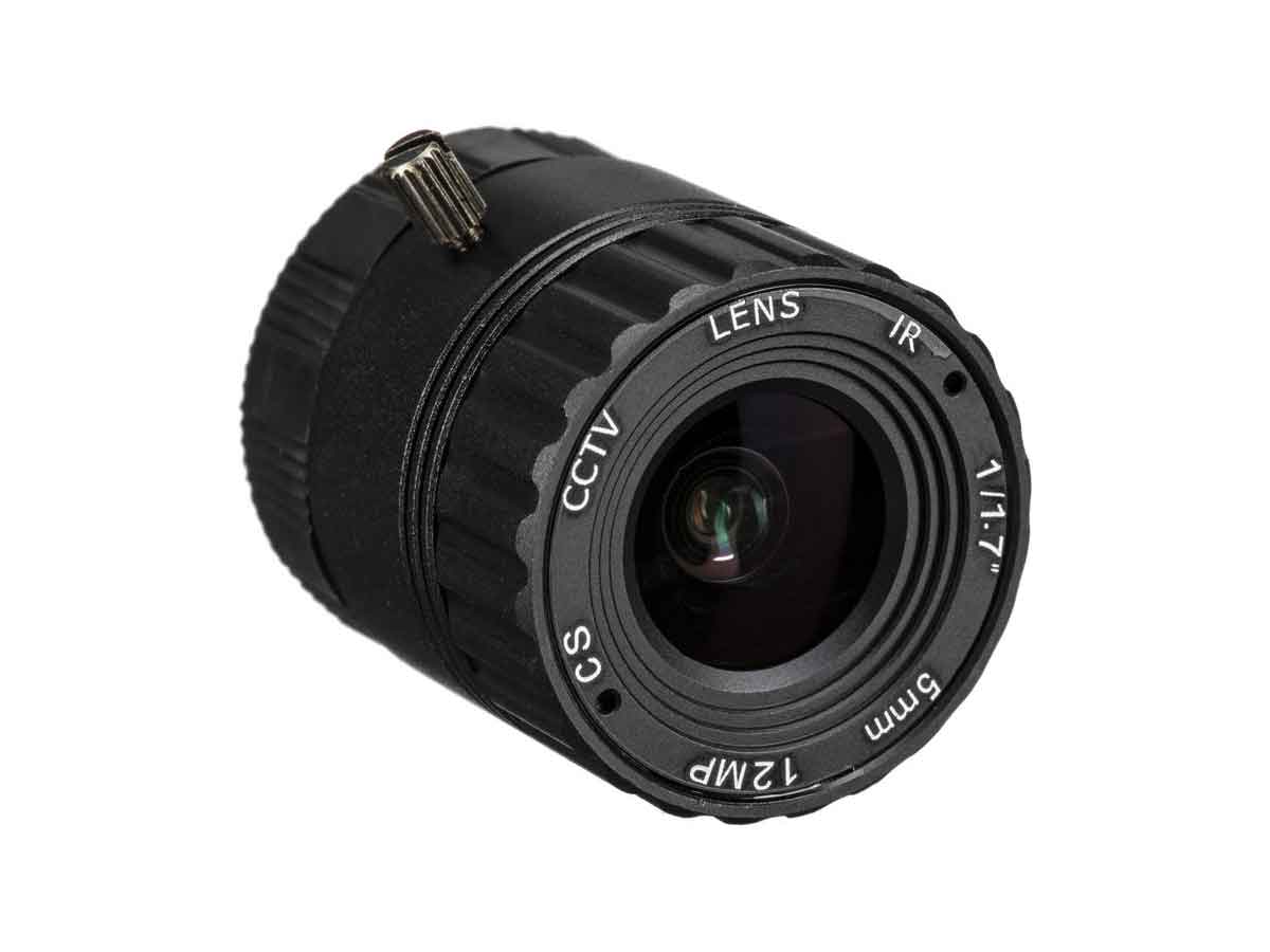 Marshall Electronics Compatible with 12MP Cameras CS Mount 5mm Focal Length Compatible with 1/1.7" Sensors 87° Horizontal Field of View IR Corrected Fixed Iris Operation