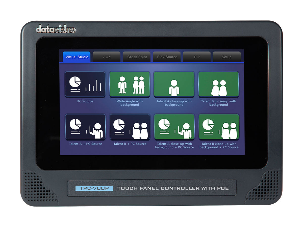 Datavideo TPC-700P 7-Inch Touch Panel Controller with PoE