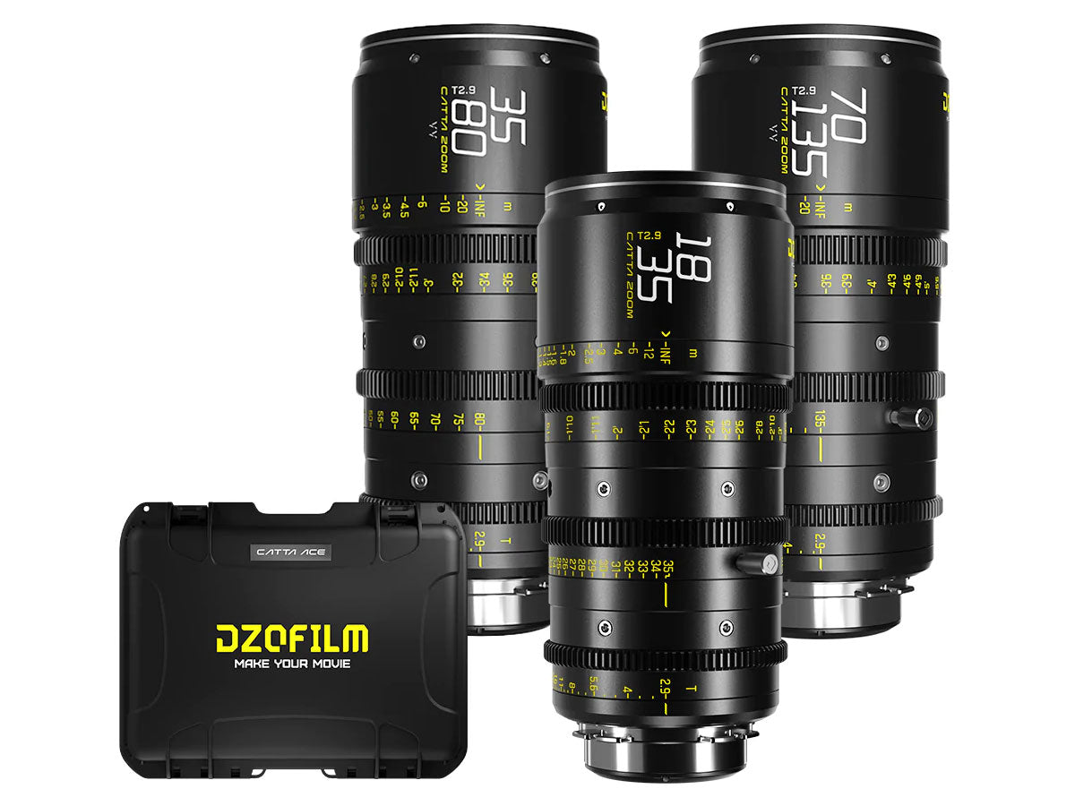 DZOFILM CATTA ACE T2.9 3-Lens Kit (18-35, 35-80 & 70-135mm) - PL/EF Interchangeable Mount