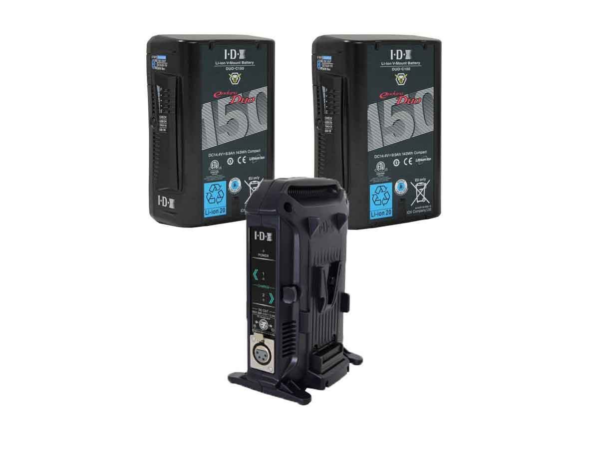IDX 2 x DUO-C150P Li-ion V-Mount Battery and VL-2X Charger Kit