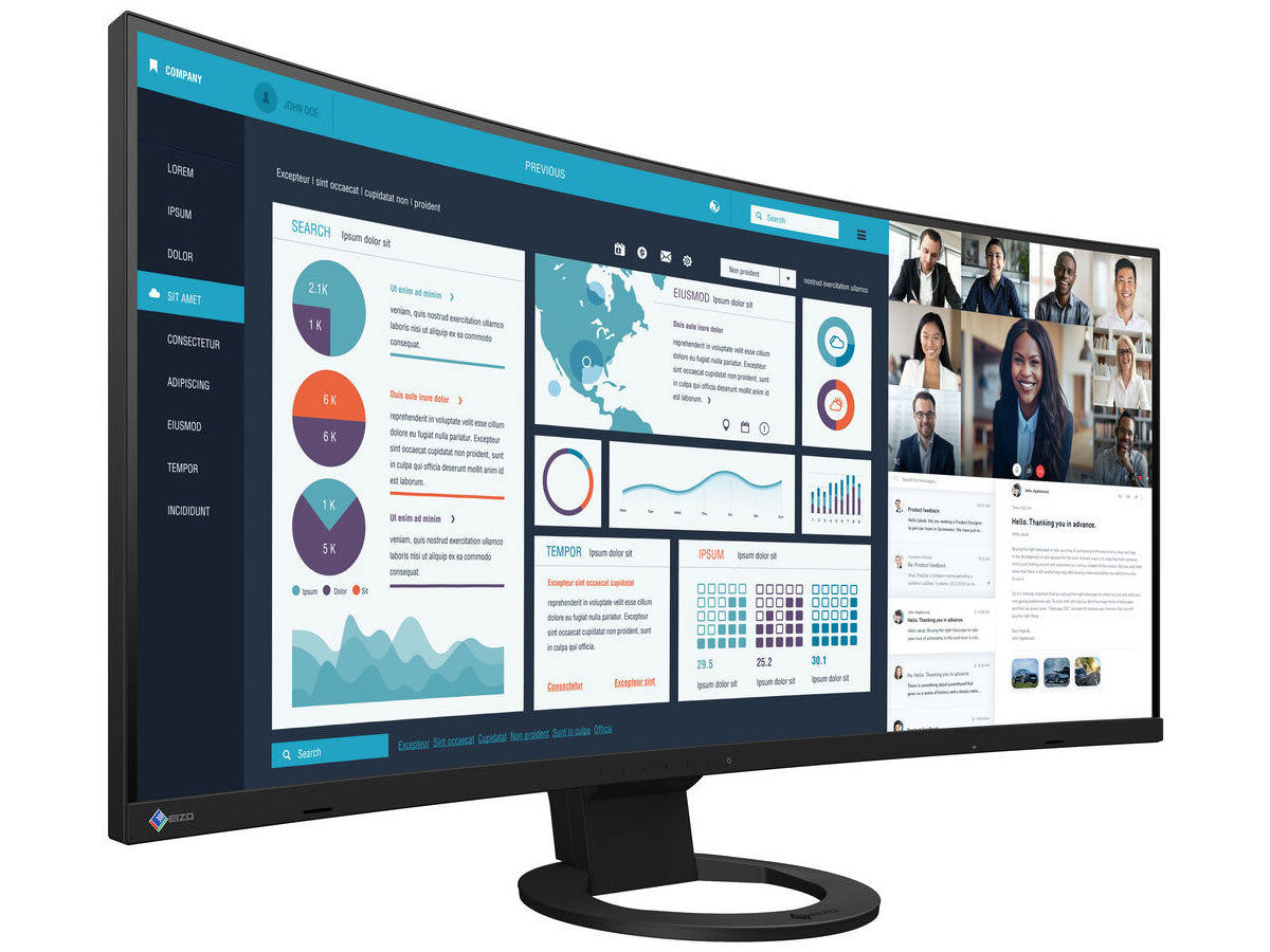 EIZO Flexscan EV3895 38" Curved Monitor - Black