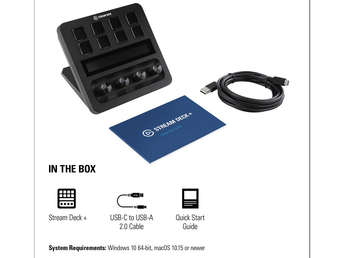 Elgato Stream Deck + (Black) Customisable Control Console