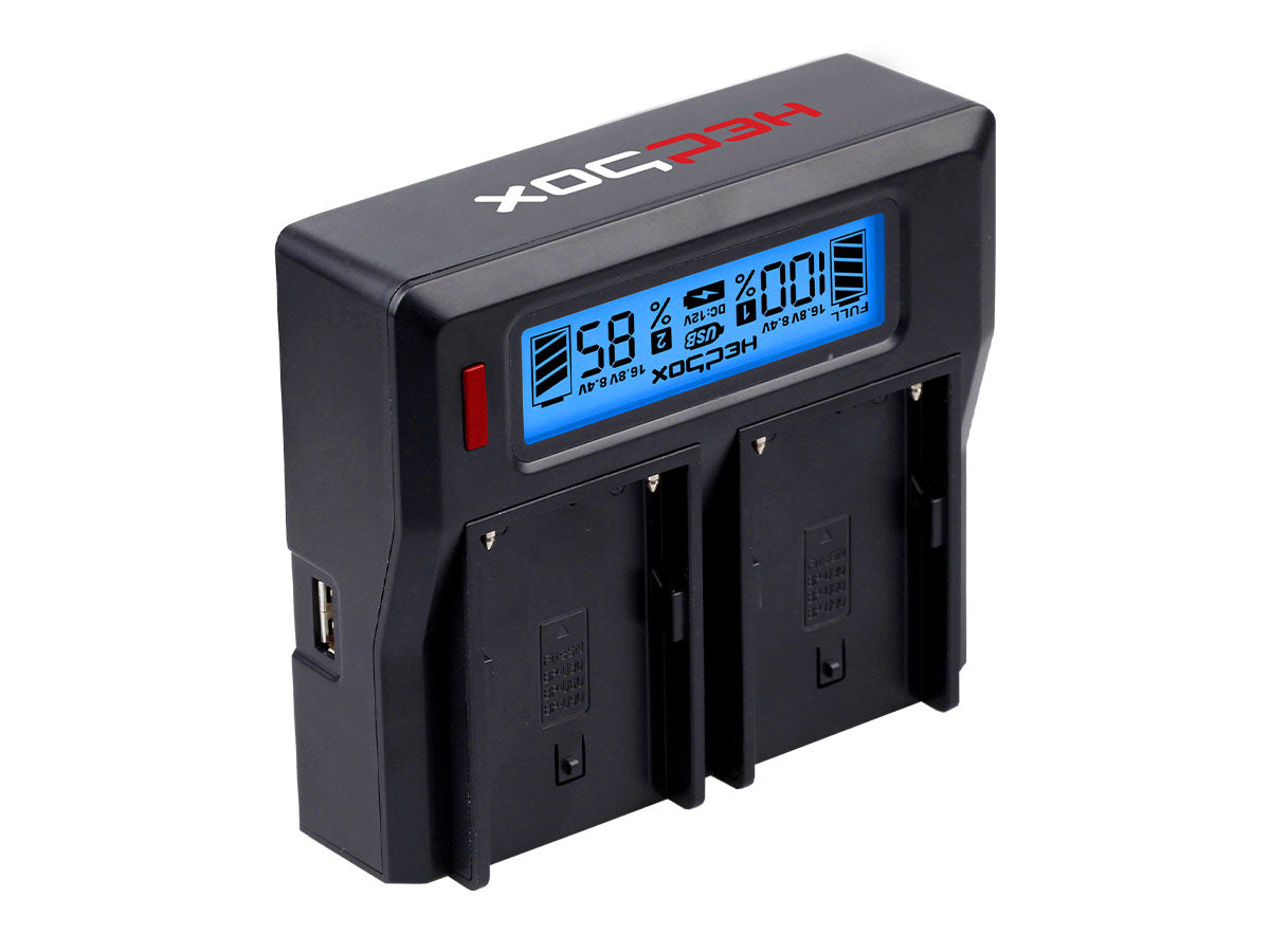 Hedbox RP-DC50 Dual Battery Charger with Battery Charger Plate - Canon: LP-E6