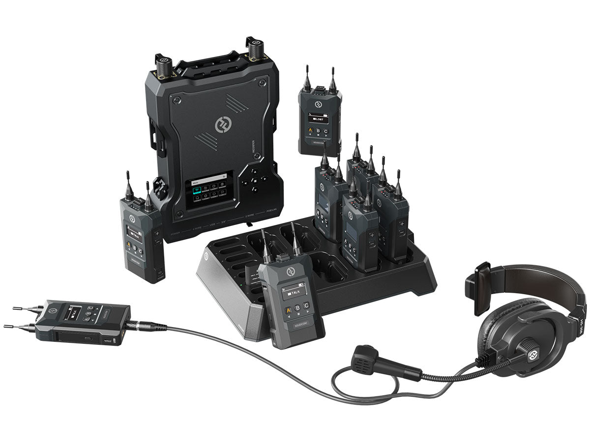 Hollyland Solidcom M1-8B - Full Duplex Wireless Intercom System with 8 Belt Packs