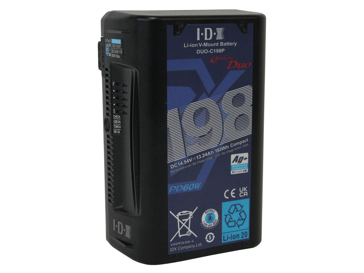 IDX DUO-C198P 193Wh High-Load Li-Ion V-Mount Battery w 2x D-Tap and USB-PD