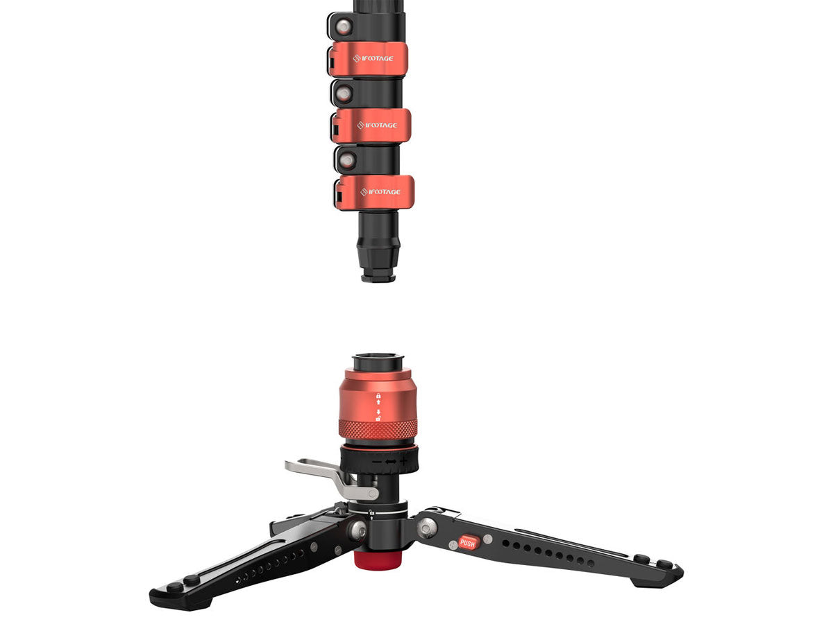 iFootage Cobra 3 C180F-P Carbon Fiber Flip Lock Pedal Monopod