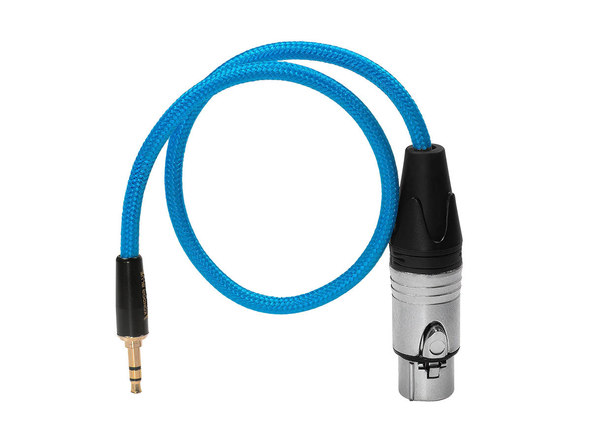 Kondor Blue 16" Female XLR to 3.5mm Male Mini TRS Blue Braided