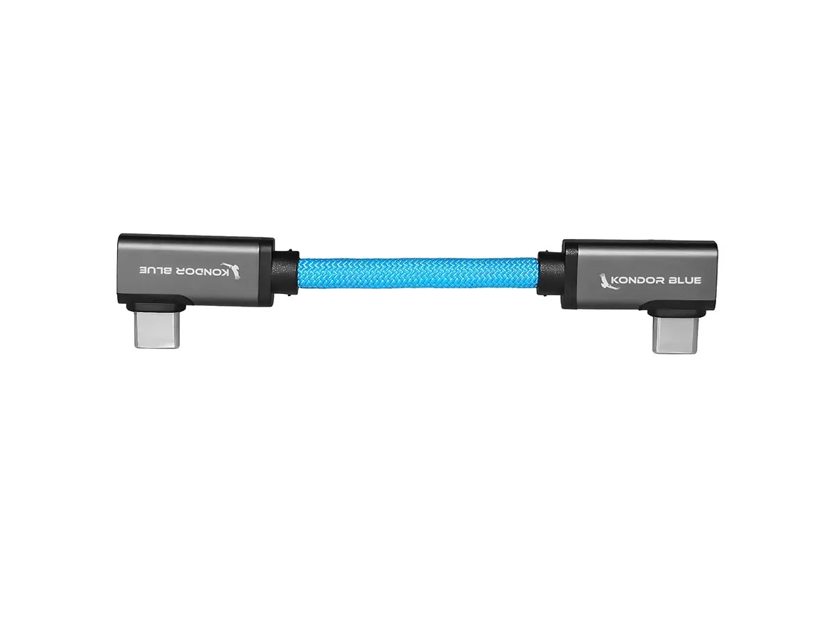 Kondor Blue 4" USB-C 3.2 Dual Right Angle Cable