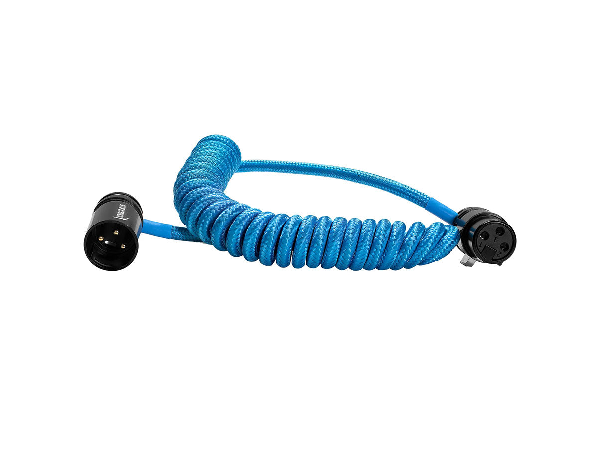 Kondor Blue 12-24" Coiled Low Profile Right Angle XLR Cable