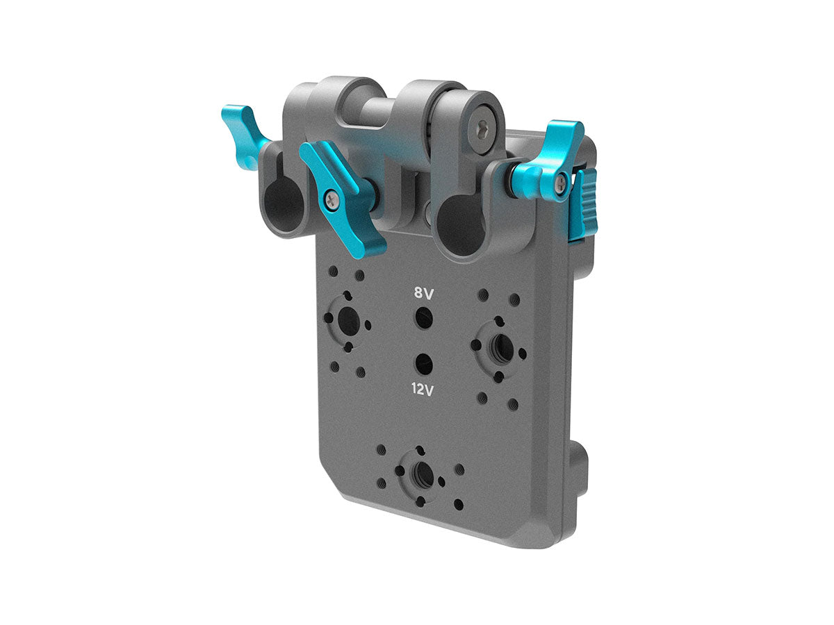 Kondor Blue Gold Mount Pro Battery Plate with Swiveling Rod Block - Space Grey