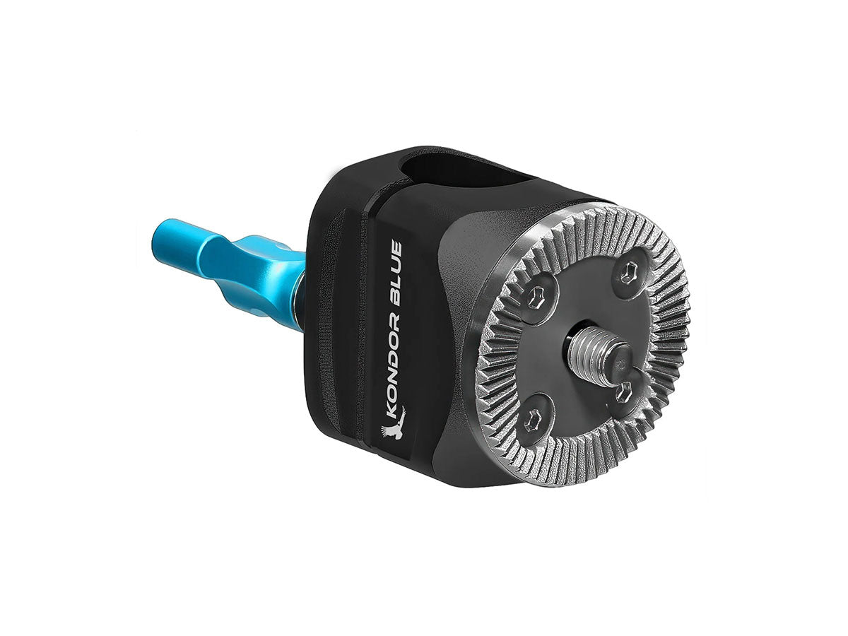 Kondor Blue Rosette To Perpendicular 15mm Rod Clamp - Raven Black