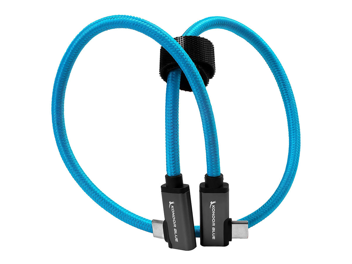 Kondor Blue USB-C to USB-C Right Angle Cable - 18 Inch
