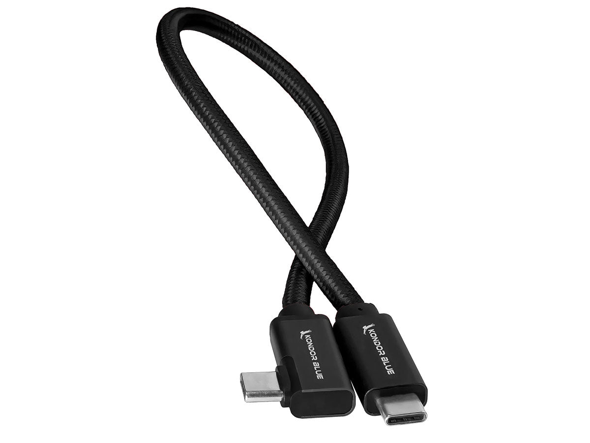 Kondor Blue USB 3.1 Gen 2 Type-C to USB Type-C Right Angle Cable - Black