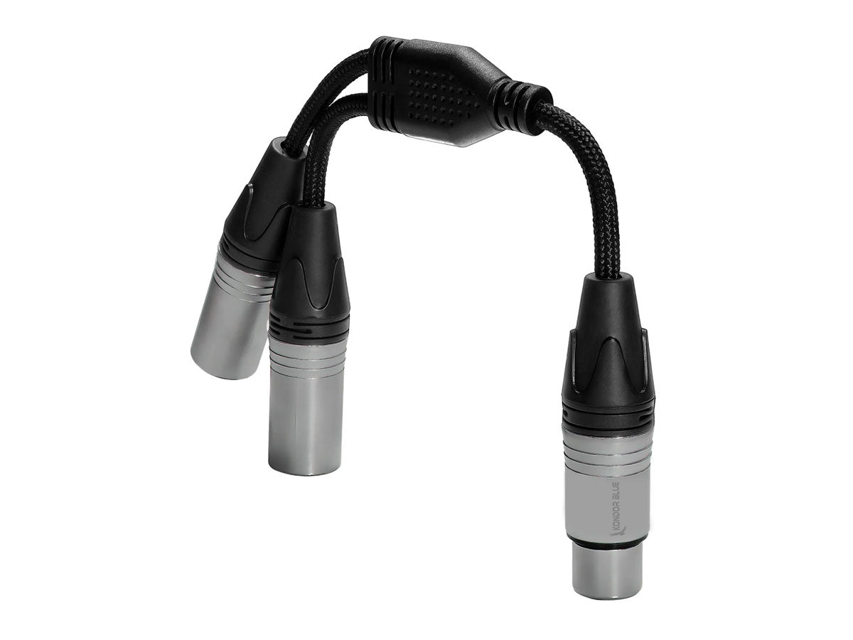 Kondor Blue Dual Male XLR To Female XLR Audio Y Splitter Cable