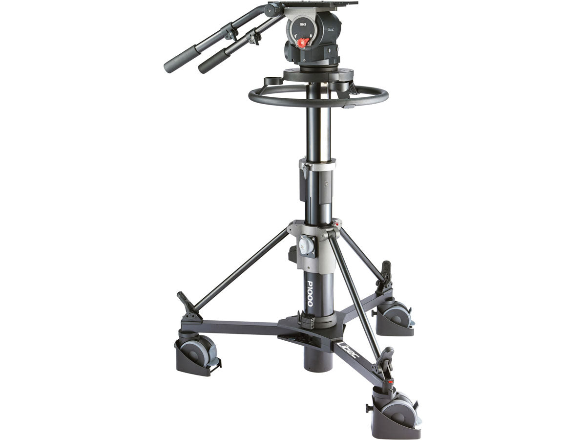 Libec QD-30PD Pedestal System with QH3 Head, P1000 Pedestal Column & DL-15B Dolly
