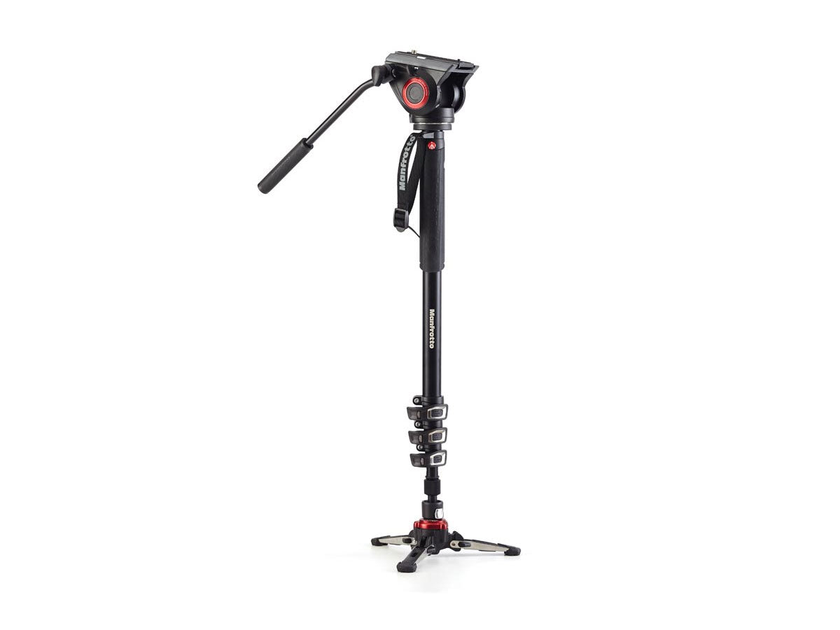 Manfrotto XPRO 4 Section Video Monopod with Fluid Head and Fluid Tech Base