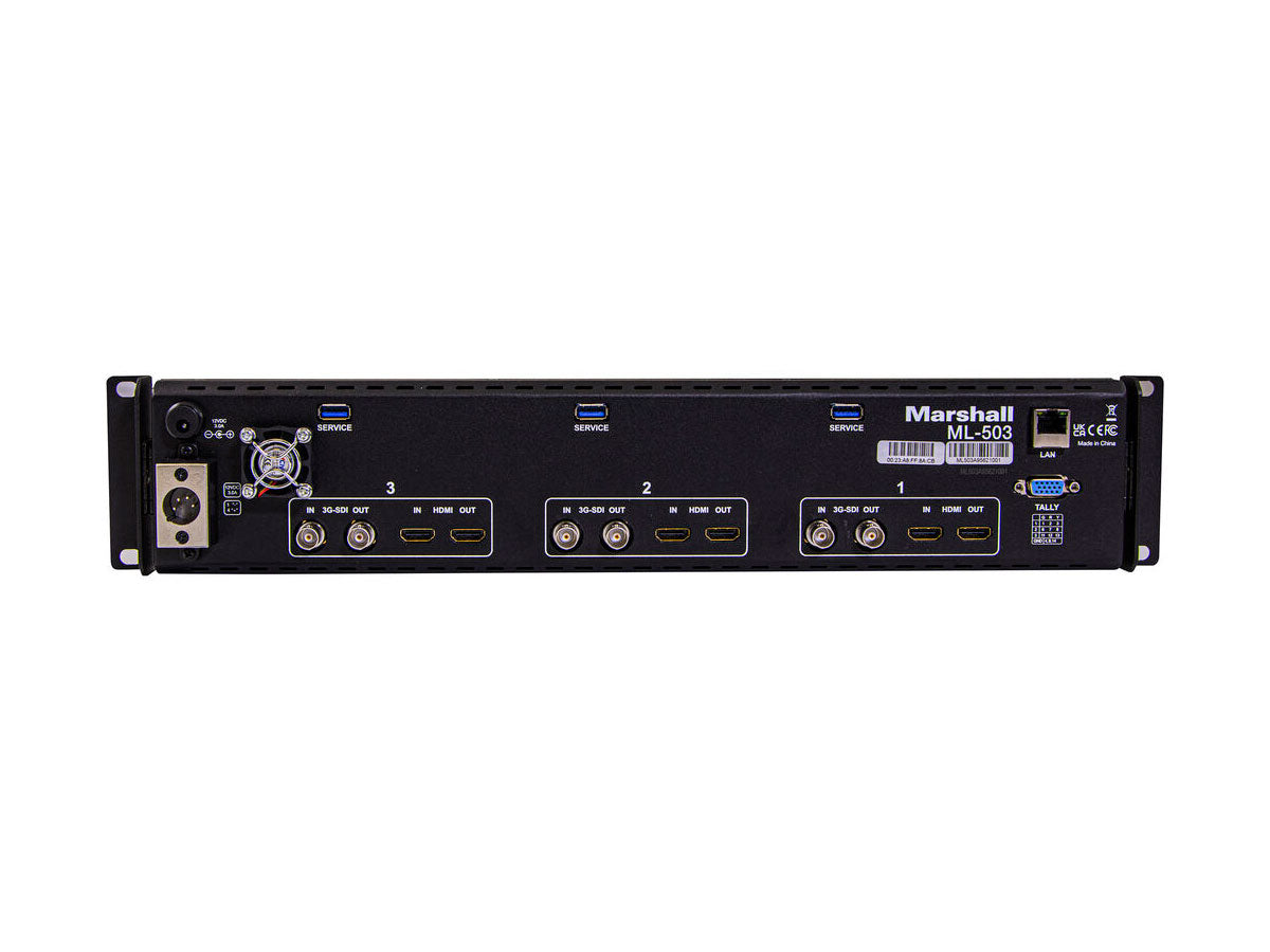 Marshall Electronics ML-503 Triple 5" 2RU LCD Rack Mount Monitor