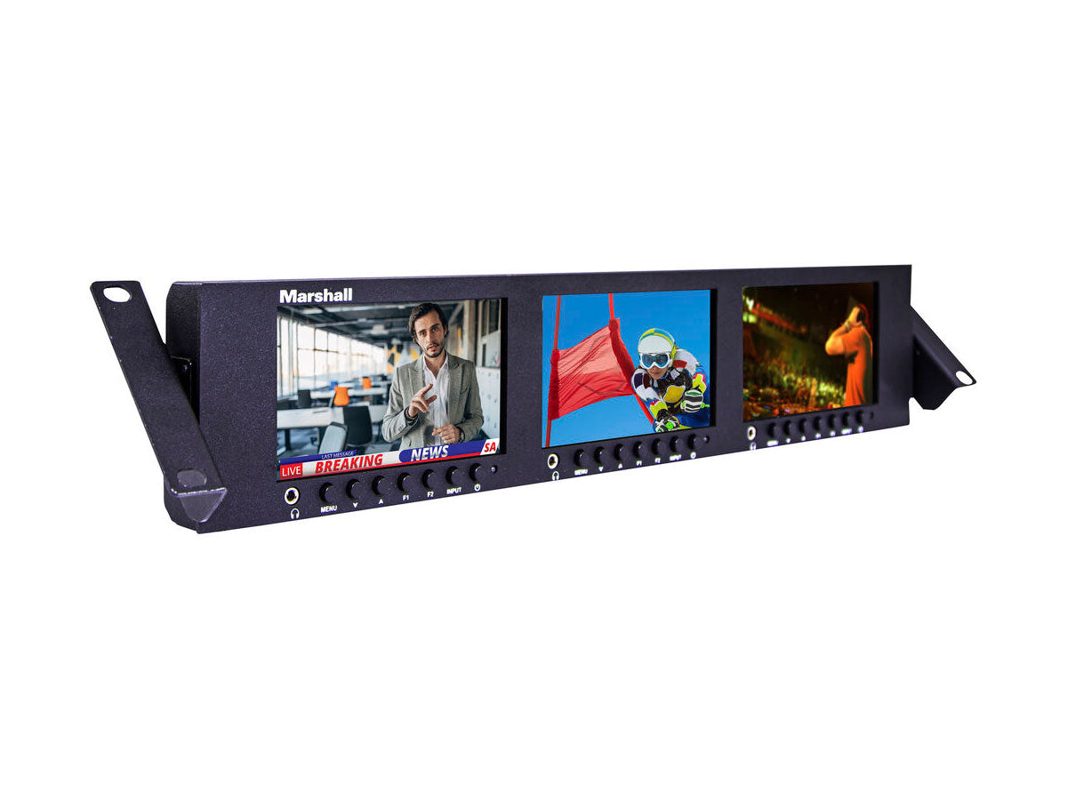 Marshall Electronics ML-503 Triple 5" 2RU LCD Rack Mount Monitor