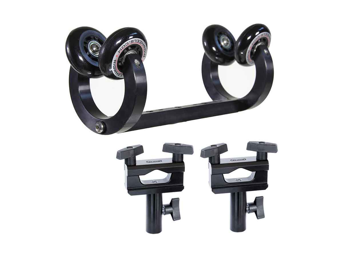 RigWheels Monorail Carriage Kit with Two Pipe Clamps