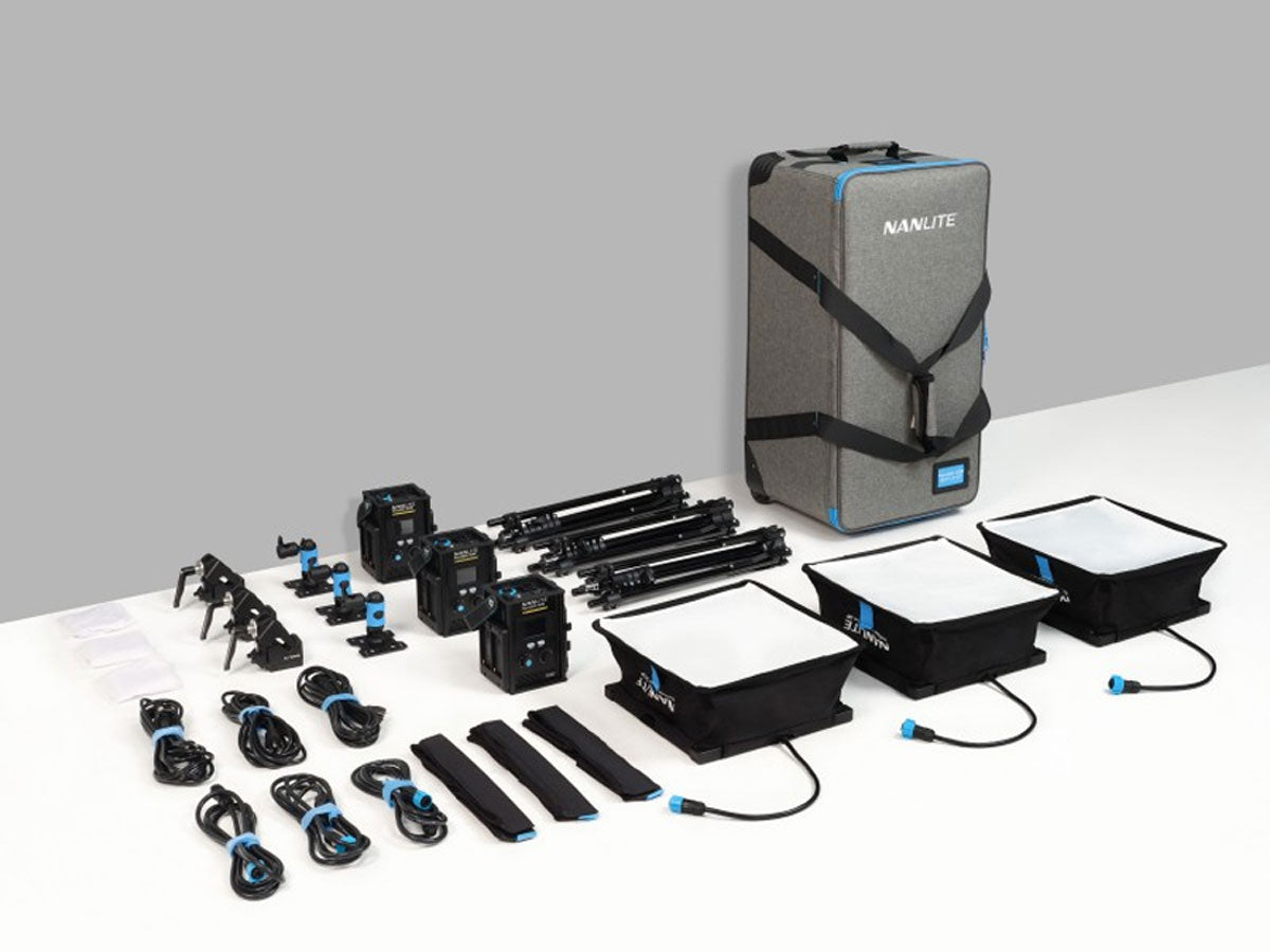 Nanlite PavoSlim 60B 3-Light Trolley Case Kit with Light Stand