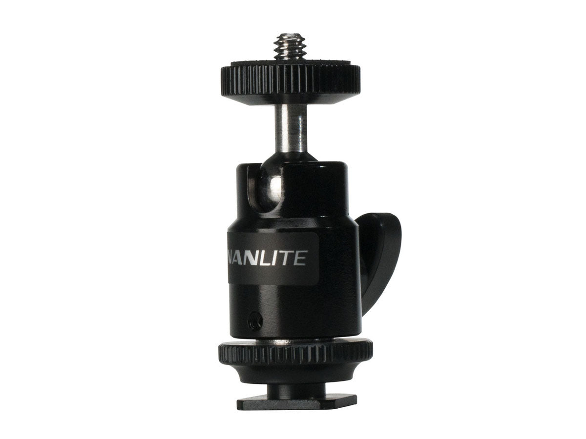Nanlite Mini Ball Head with Hot Shoe Adapter and 1/4''-20 Mount