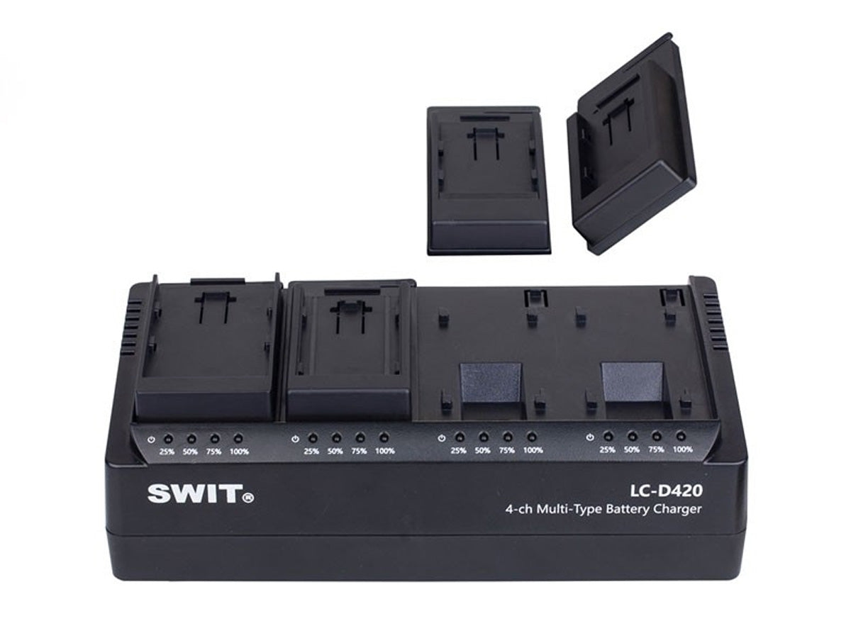 Swit LC-D421U KIT 4 Channel DV charger with 4x Sony BP-U style plates