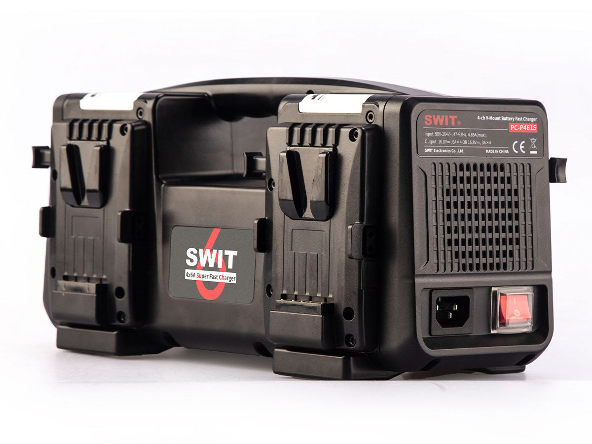 SWIT PC-P461S - 4ch x max 6A Top Fast Simultaneous 14V/28V Charger - V-Mount
