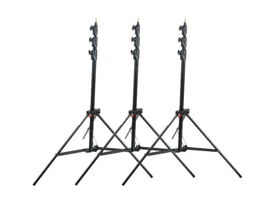 Manfrotto 1004BAC3 (1004BAC-3) 3-Pack Black Aluminium Air Cushioned Master Stand (12ft)