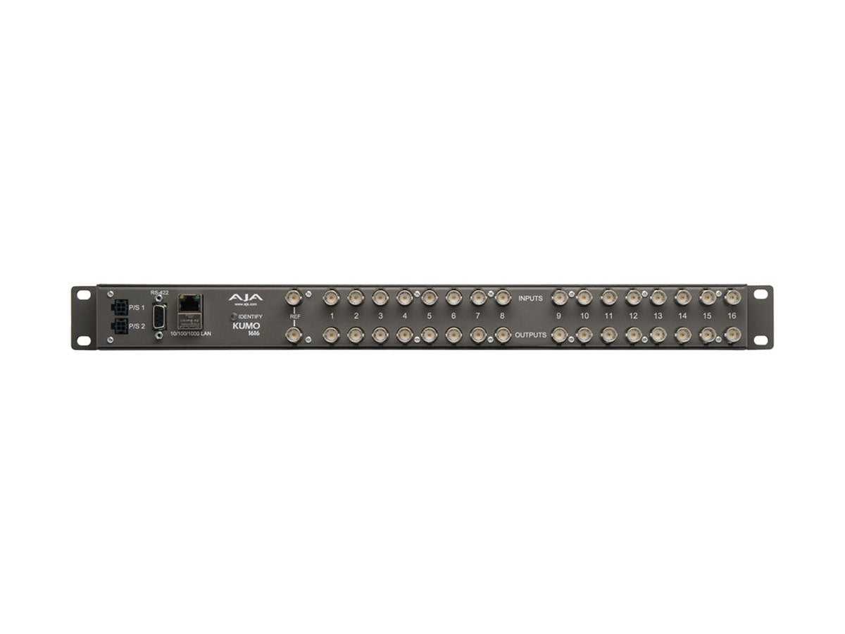 AJA KUMO 1616-12G (KUMO161612G) 16x16 Compact 12G-SDI Router with 1 Power Supply
