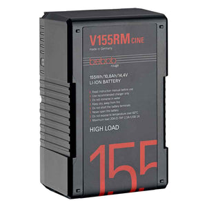 Bebob V155RM-CINE V-Mount High Draw Li-Ion Battery 14.4v/10.8Ah with USB and D-Tap Connectors