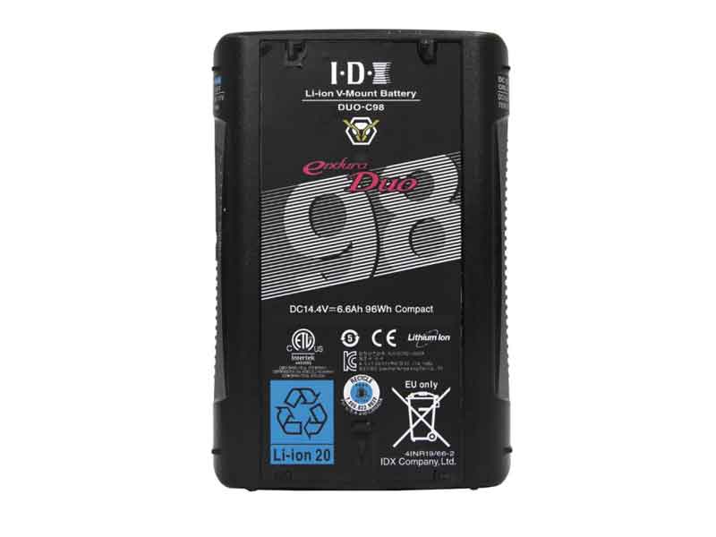 IDX 2 x DUO-C98P Batteries, 1 x VL-2X Charger