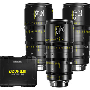 DZOFILM CATTA ACE T2.9 3-Lens Kit (18-35, 35-80 & 70-135mm) - PL/EF Interchangeable Mount