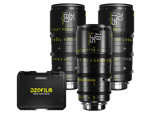 DZOFILM CATTA ACE T2.9 3-Lens Kit (18-35, 35-80 & 70-135mm) - PL/EF Interchangeable Mount