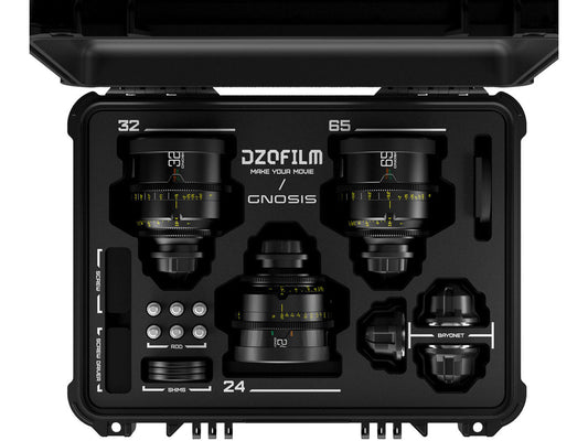 DZOFilm 24, 32, 65mm T2.8 Gnosis Macro Prime 3-Lens Kit (LPL with PL & EF Mounts) - Imperial