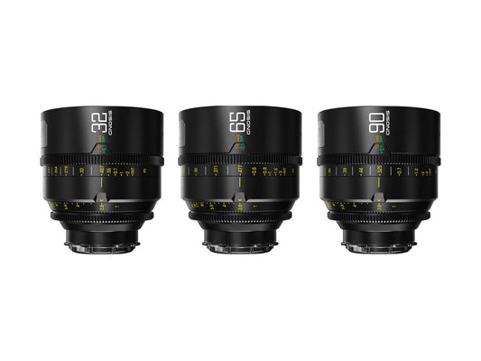 DZOFILM 32, 65, 90mm T2.8 Gnosis Macro Prime 3-Lens Kit (LPL with PL & EF Mounts) - Imperial