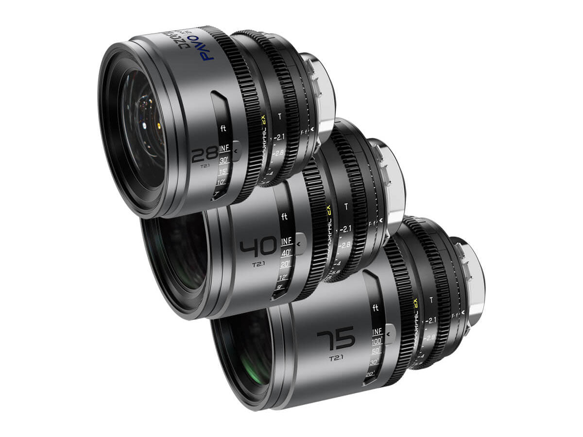 DZOFilm Pavo 2x Anamorphic Prime T2.1 3 Lens Bundle (28/40/75mm) - Blue Coating