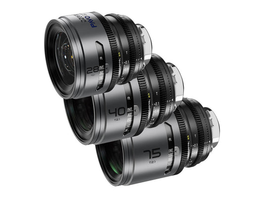 DZOFilm Pavo 2x Anamorphic Prime T2.1 3 Lens Bundle (28/40/75mm) - Blue Coating