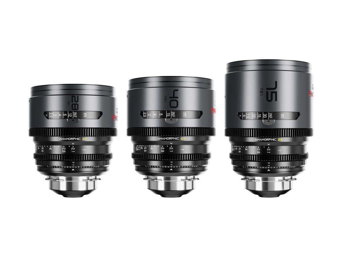 DZOFilm Pavo 2x Anamorphic Prime T2.1 3 Lens Bundle (28/40/75mm) - Neutral Coating