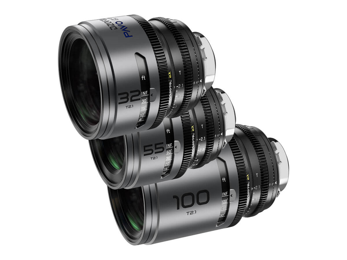DZOFilm Pavo 2x Anamorphic Prime T2.1 3 Lens Bundle (32/55/100mm) - Blue Coating