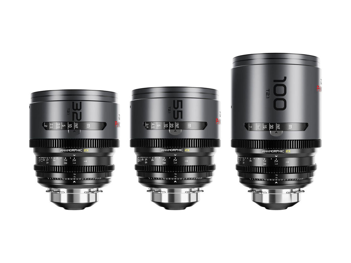 DZOFilm Pavo 2x Anamorphic Prime T2.1 3 Lens Bundle (32/55/100mm) - Neutral Coating