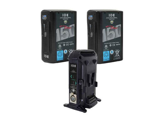 IDX 2 x DUO-C150P Li-ion V-Mount Battery and VL-2X Charger Kit