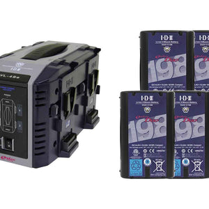 IDX 4 x DUO-C198P Batteries, 1 x VL-4Se Simultaneous Charger