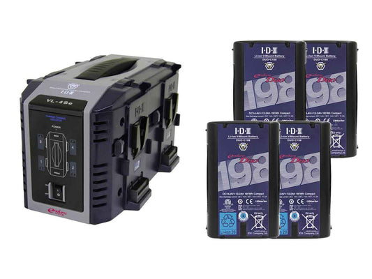 IDX 4 x DUO-C198P Batteries, 1 x VL-4Se Simultaneous Charger