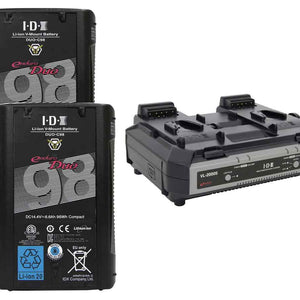 IDX 2 x DUO-C98P Batteries, 1 x VL-2000S Simultaneous Charger