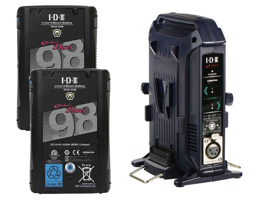 IDX 2 x DUO-C98P Batteries, 1 x VL-2X Charger