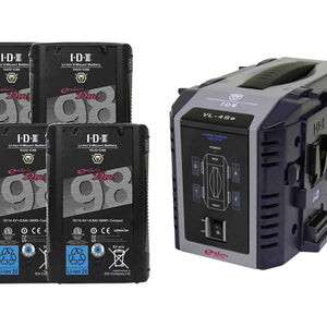 IDX 4 x DUO-C98P Batteries, 1 x VL-4Se Simultaneous Charger