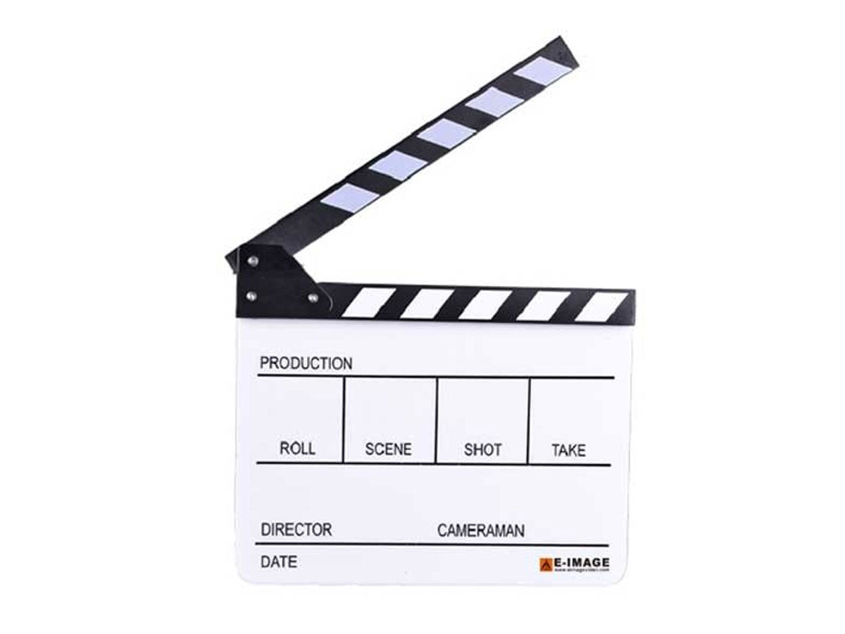 E-Image White Acrylic Black and White Clapperboard
