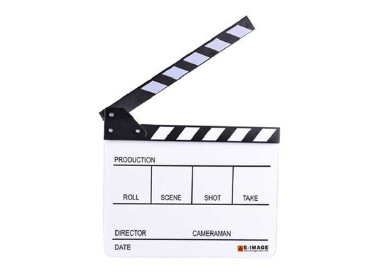 E-Image White Acrylic Black and White Clapperboard