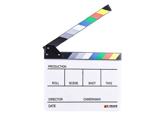 E-Image White Clapper Board with Colour Sticks