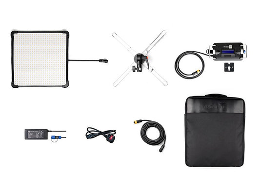 Fomex FL-600 1âx1â Flexible LED Light Mat Ready-To-Shoot Kit - '3-Stud' Battery Plate